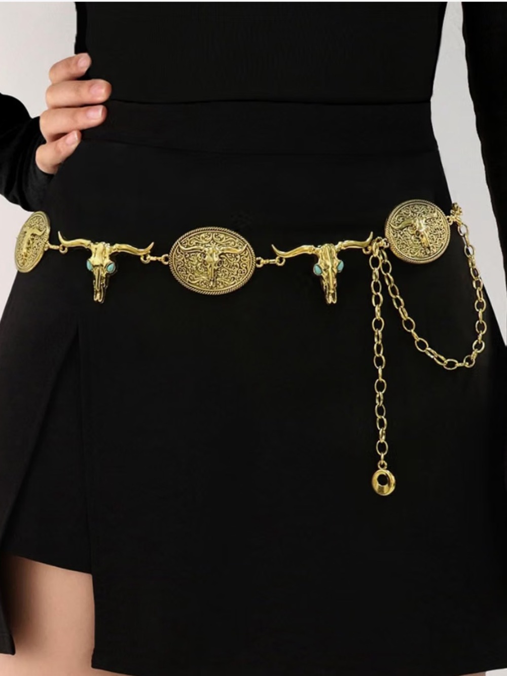 Western Gold Concho Chain Belt